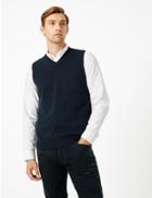 Marks & Spencer Cotton Sleeveless Jumper Navy