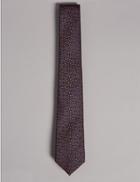 Marks & Spencer Pure Silk Textured Tie Burnt Orange