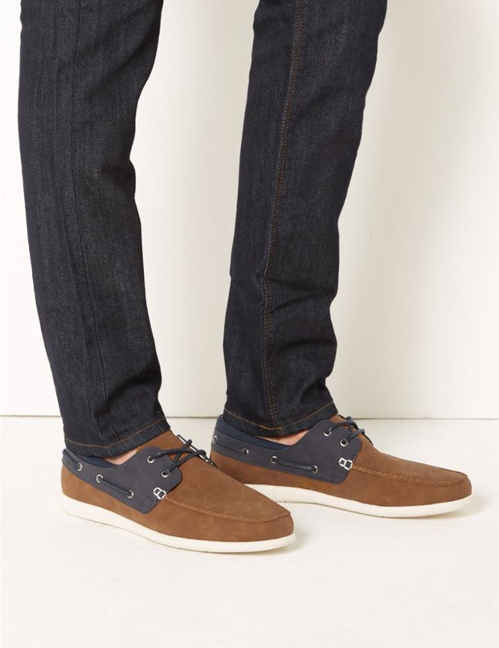 Marks & Spencer Lace-up Boat Shoes Tan
