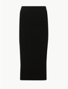 Marks & Spencer Knitted Midi Skirt Black Mix