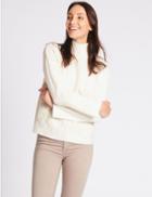 Marks & Spencer Turtle Neck Lace Detail Jumper Ivory