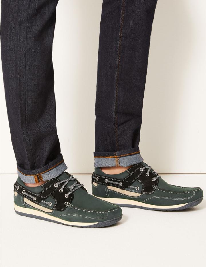 Marks & Spencer Leather Lace-up Boat Shoes