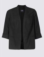 Marks & Spencer Curve 3/4 Sleeve Blazer Black