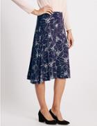 Marks & Spencer Floral Print A-line Skirt Navy Mix