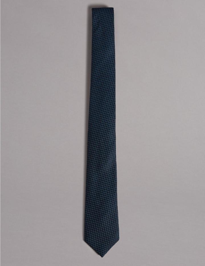Marks & Spencer Silk Rich Embossed Waffle Tie Teal