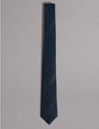 Marks & Spencer Silk Rich Embossed Waffle Tie Teal