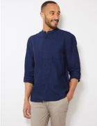 Marks & Spencer Pure Linen Shirt With Pocket Indigo