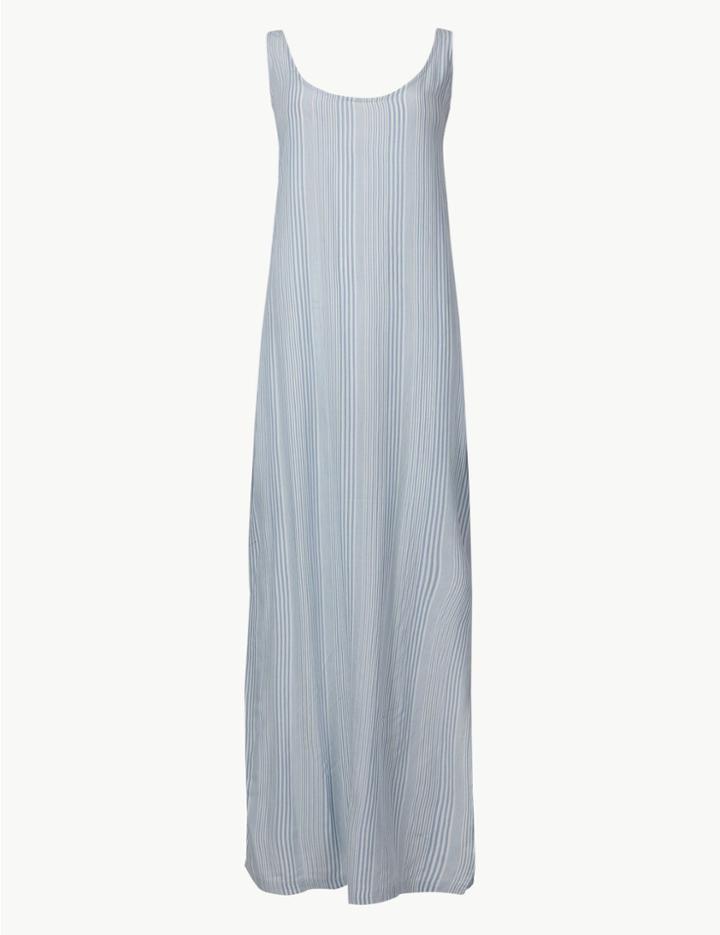 Marks & Spencer Striped Shift Maxi Dress Blue Mix