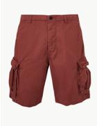 Marks & Spencer Pure Cotton Authentic Cargo Shorts Red Mix