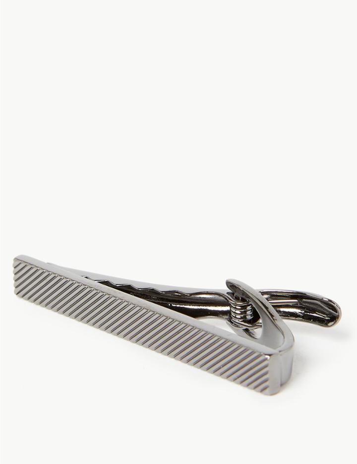 Marks & Spencer Textured Tie Bar Gunmetal