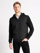 Marks & Spencer Cotton Rich Quilted Hoody Black