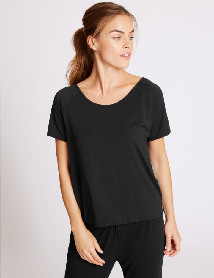 Marks & Spencer Modal Blend Short Sleeve T-shirt Black
