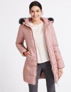 Marks & Spencer Metallic Waist Padded Coat With Stormwear&trade; Pink