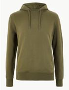 Marks & Spencer Pure Cotton Hoodie Khaki