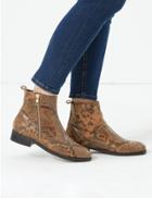 Marks & Spencer Leather Animal Print Ankle Boots