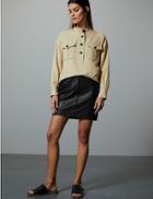 Marks & Spencer Leather Textured Mini Skirt Black