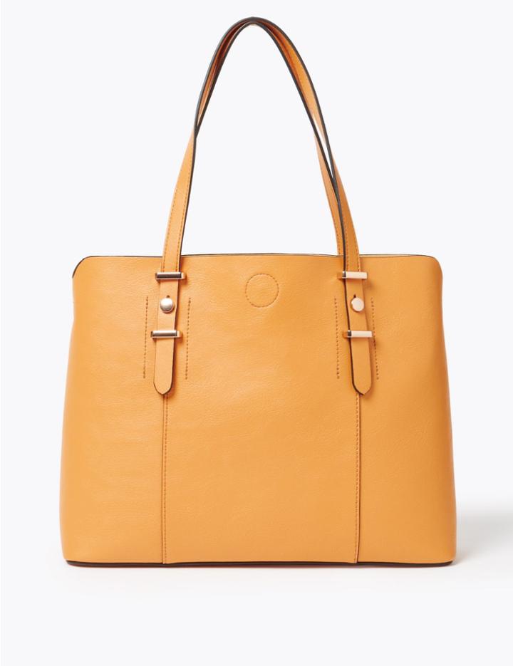Marks & Spencer Soft Stud Tote Bag Mustard