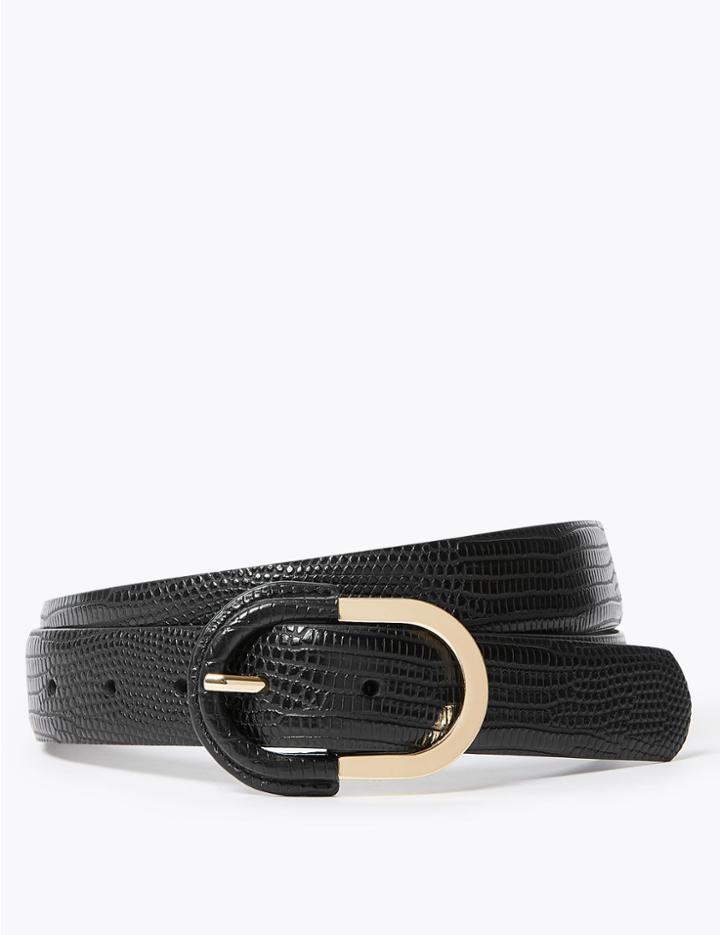 Marks & Spencer Snake Effect Hip Belt Black