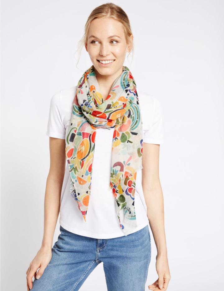 Marks & Spencer Havana Fruit Print Scarf Multi