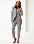 Marks & Spencer Spotted Check Blazer Brown Mix