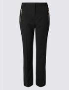 Marks & Spencer Zipped Pocket Straight Leg Trousers Black