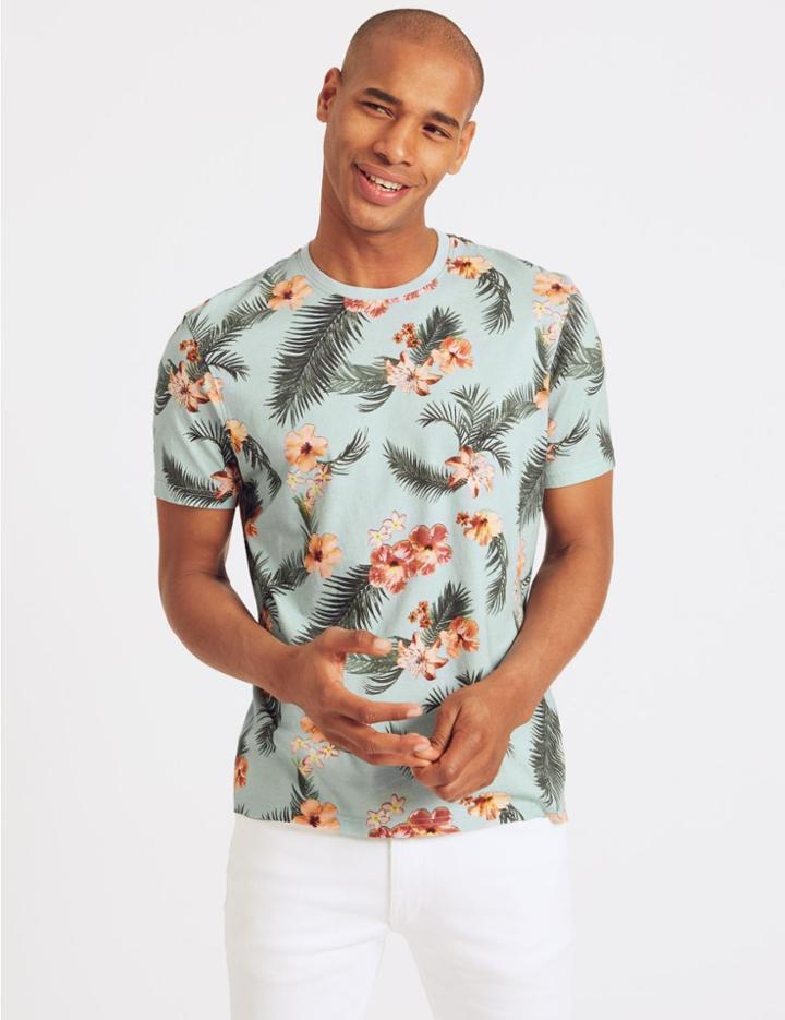 Marks & Spencer Slim Fit Pure Cotton Crew Neck T-shirt Light Blue