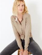 Marks & Spencer Round Neck Cardigan Neutral