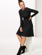 Marks & Spencer Long Sleeve Skater Dress Black
