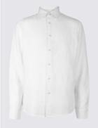 Marks & Spencer Easy Care Pure Linen Shirt With Pocket White