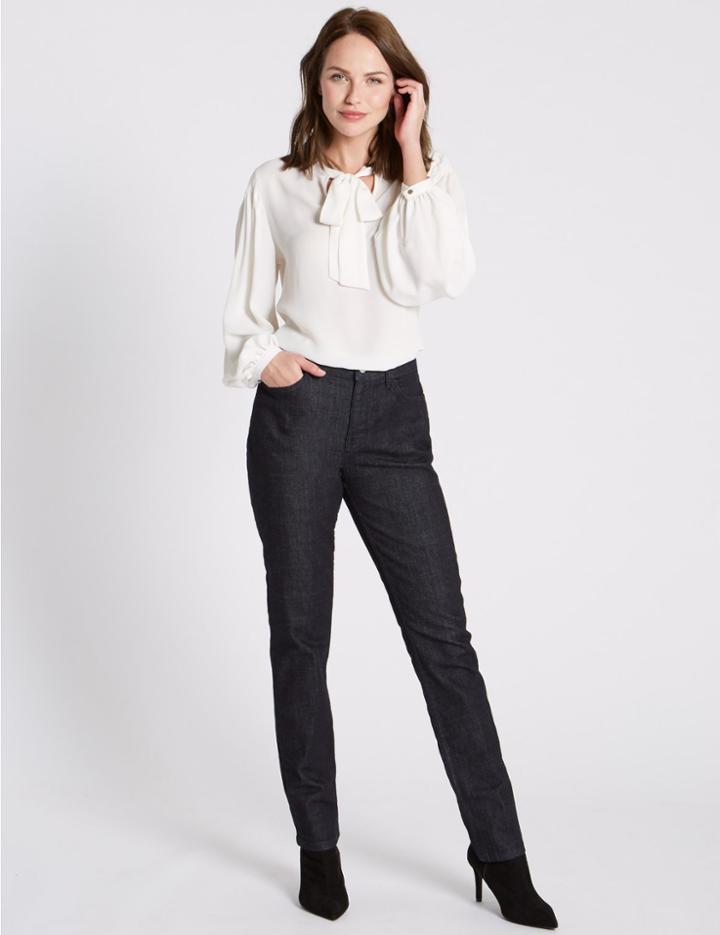 Marks & Spencer Mid Rise Slim Leg Jeans Indigo Mix
