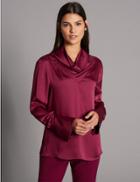 Marks & Spencer Cowl Neck Long Sleeve Blouse Crimson