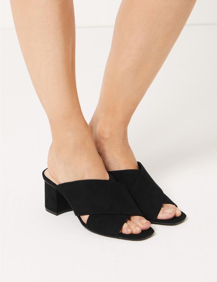Marks & Spencer Crossover Mule Sandals Black