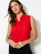 Marks & Spencer Button Detailed Shell Top Red