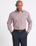 Marks & Spencer Pure Cotton Non-iron Regular Fit Shirt Cranberry
