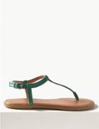 Marks & Spencer Open Toe T-bar Sandals Green