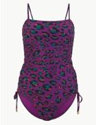 Marks & Spencer Secret Slimming&trade; Animal Print Bandeau Swimsuit Purple Mix