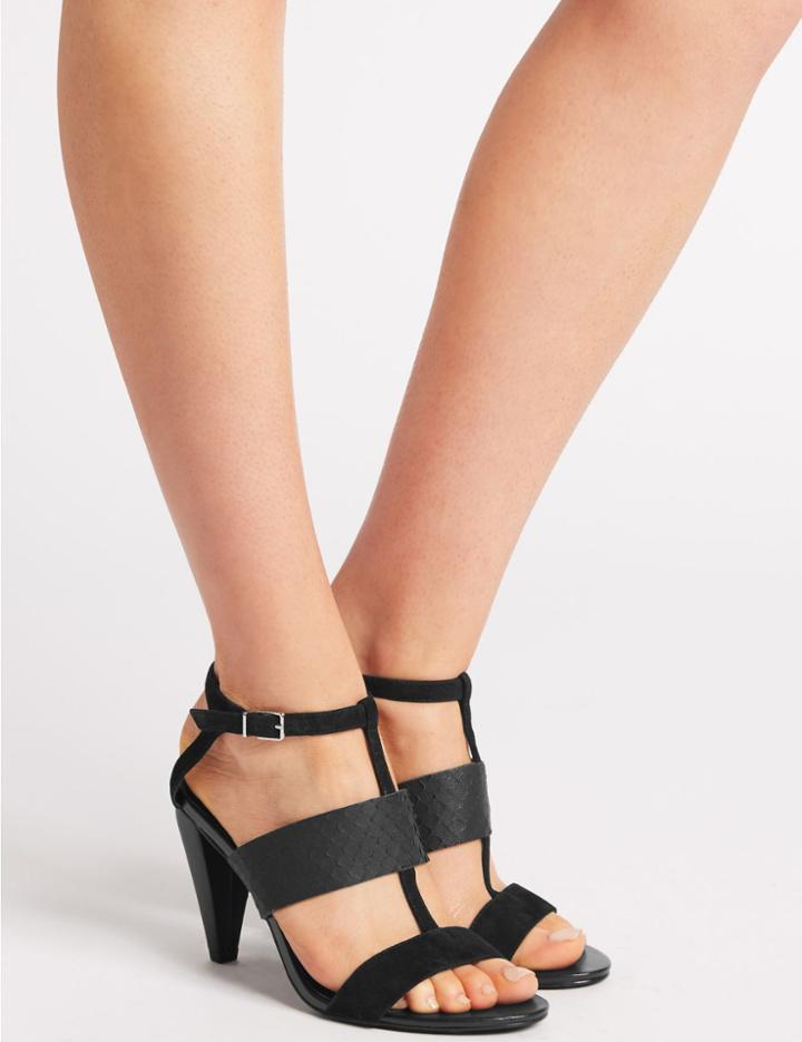 Marks & Spencer Leather Strappy Sandals Black