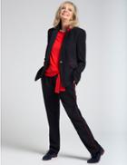 Marks & Spencer Contrast Piped Tapered Leg Trousers Navy Mix