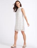 Marks & Spencer Pure Cotton Embroidered Tunic Dress Ivory