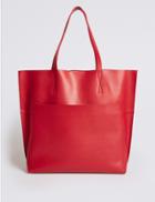 Marks & Spencer Leather Pocket Shopper Bag Red