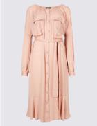Marks & Spencer Jacquard Print Swing Midi Dress Blush