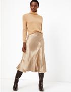 Marks & Spencer A Line Slip Skirt Gold
