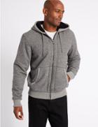 Marks & Spencer Zipped Through Fleece Jacket Grey Mix
