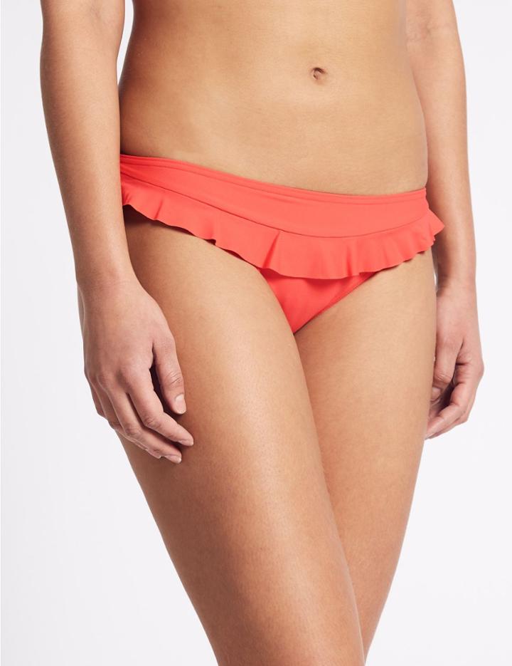 Marks & Spencer Ruffle Hipster Bikini Bottoms Pink