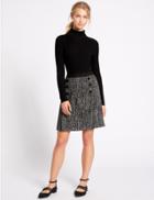 Marks & Spencer Textured A-line Mini Skirt Black Mix