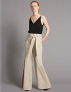 Marks & Spencer Pure Cotton Wide Leg Trousers Camel