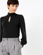 Marks & Spencer Keyhole Long Sleeve Top Black
