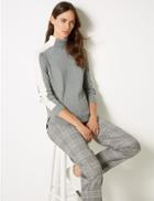 Marks & Spencer Colour Block Roll Neck Jumper Grey Mix