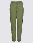 Marks & Spencer Pure Cotton Sequin Trousers Khaki