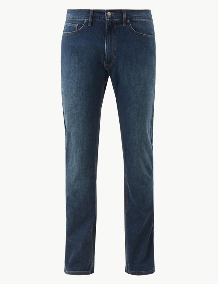 Marks & Spencer Straight Fit Stretch Jeans Tint